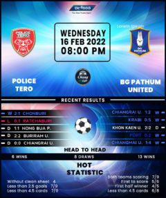 Police Tero vs BG Pathum United